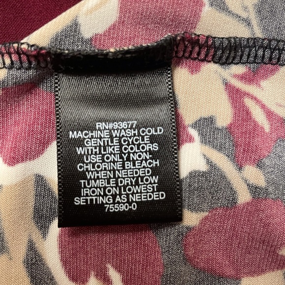 Liz Claiborne Career Floral Print Cap Sleeve Blouse Multicolored Sized XL - Picture 9 of 12